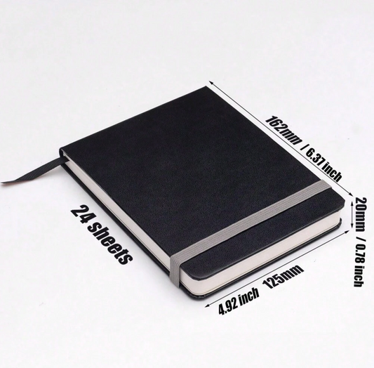 1 cuaderno de acuarela de pulpa de madera de 300 g, grano medio grueso, 24 páginas, de 6.3 x 4.92 pulgadas  libro de acuarela portátil de cuero sintético