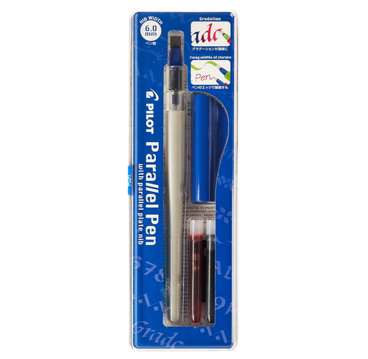 Pilot Parallel Pen Juego de bolígrafo para caligrafía de 2 colores, Rojo/Azul - 6.0mm