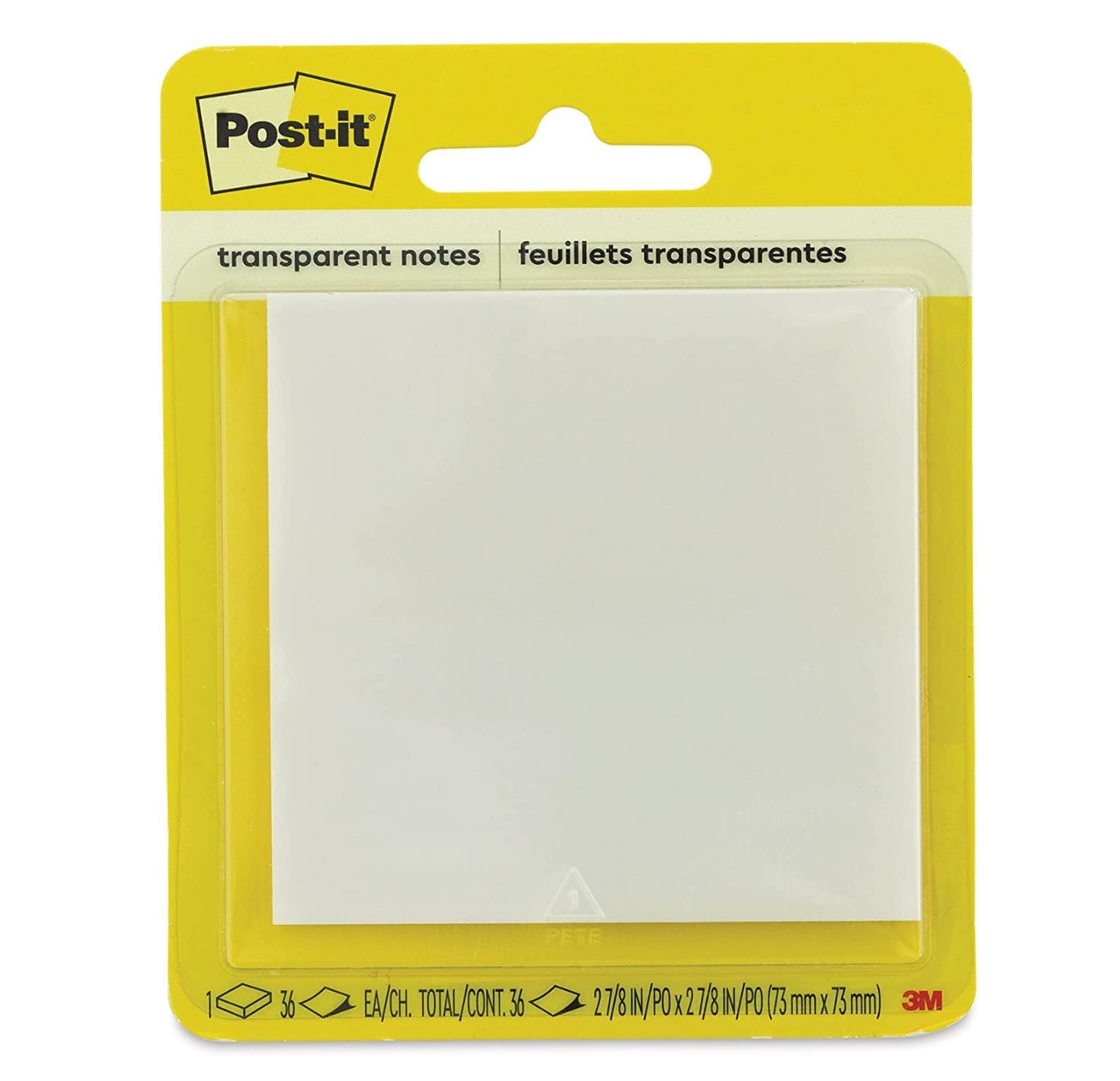Post-it Notas transparentes, 2.88 x 2.88 pulgadas, 36 hojas/bloc