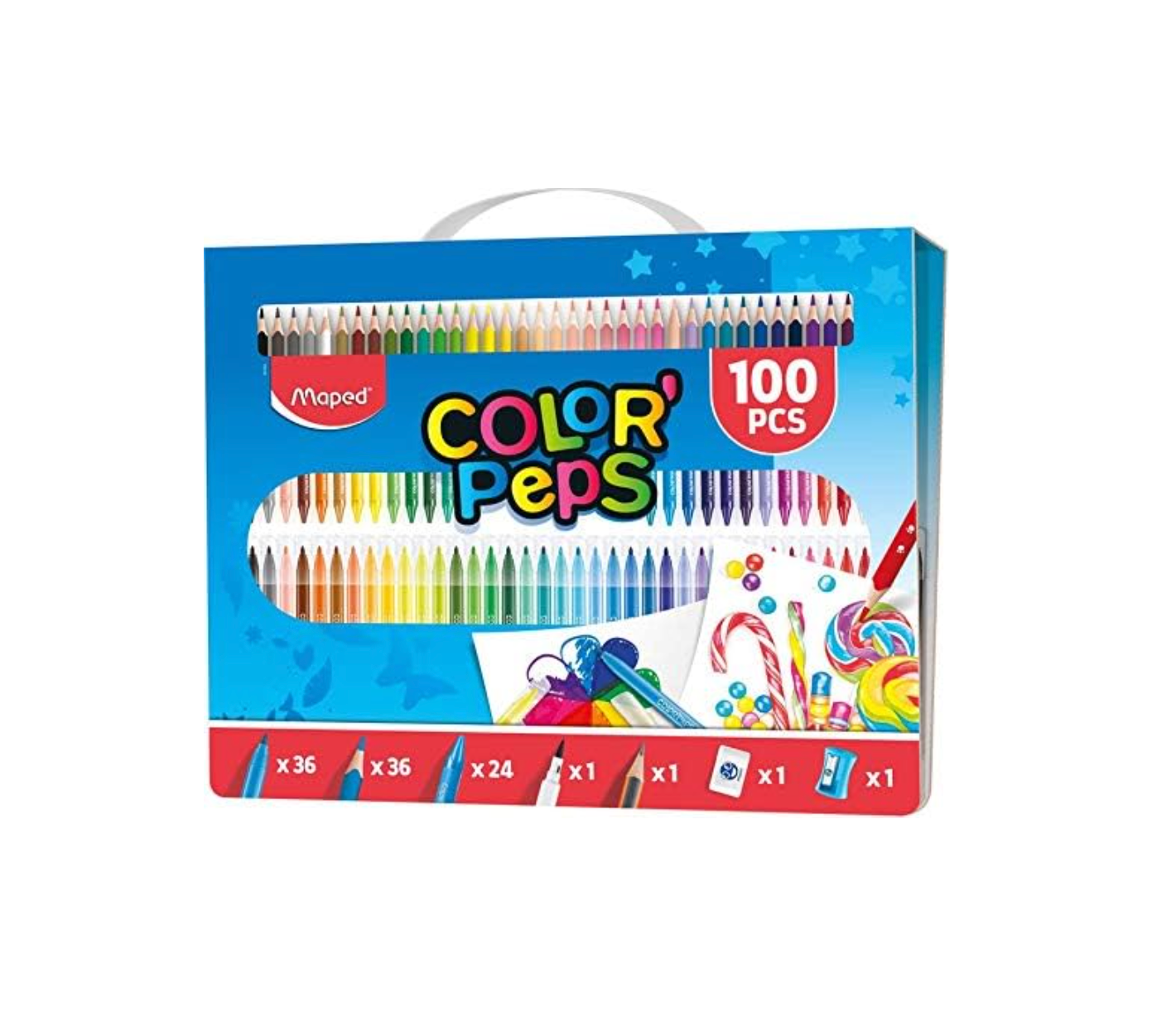 Maped Color'Peps - Juego de arte para colorear (100 piezas), surtido