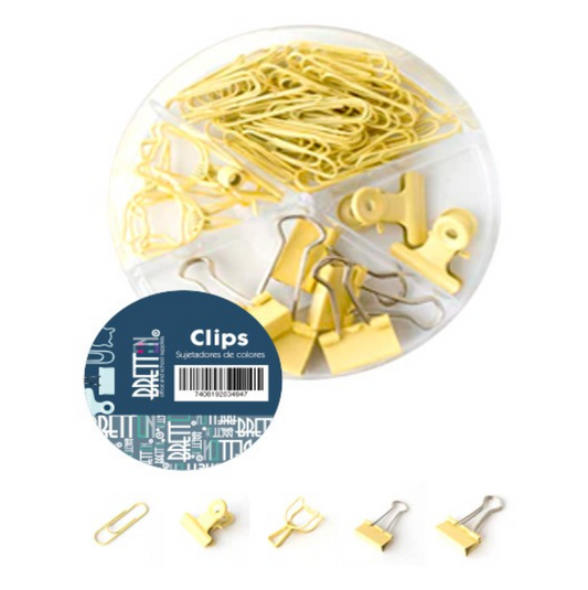 Set de clips de 84 piezas con 3 estilos diferentes - amarillo pastel