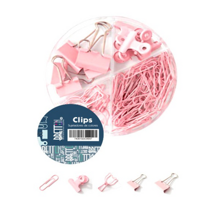 Set de clips de 84 piezas con 3 estilos diferentes - rosado