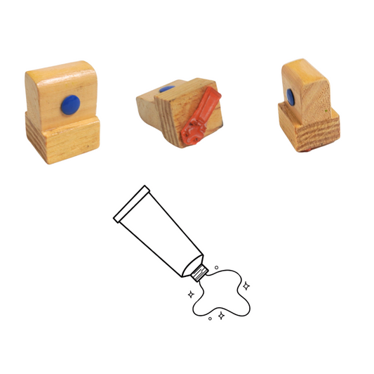 Sello de madera para muestras de color – 3 x 3 cm | Diseño por KLF