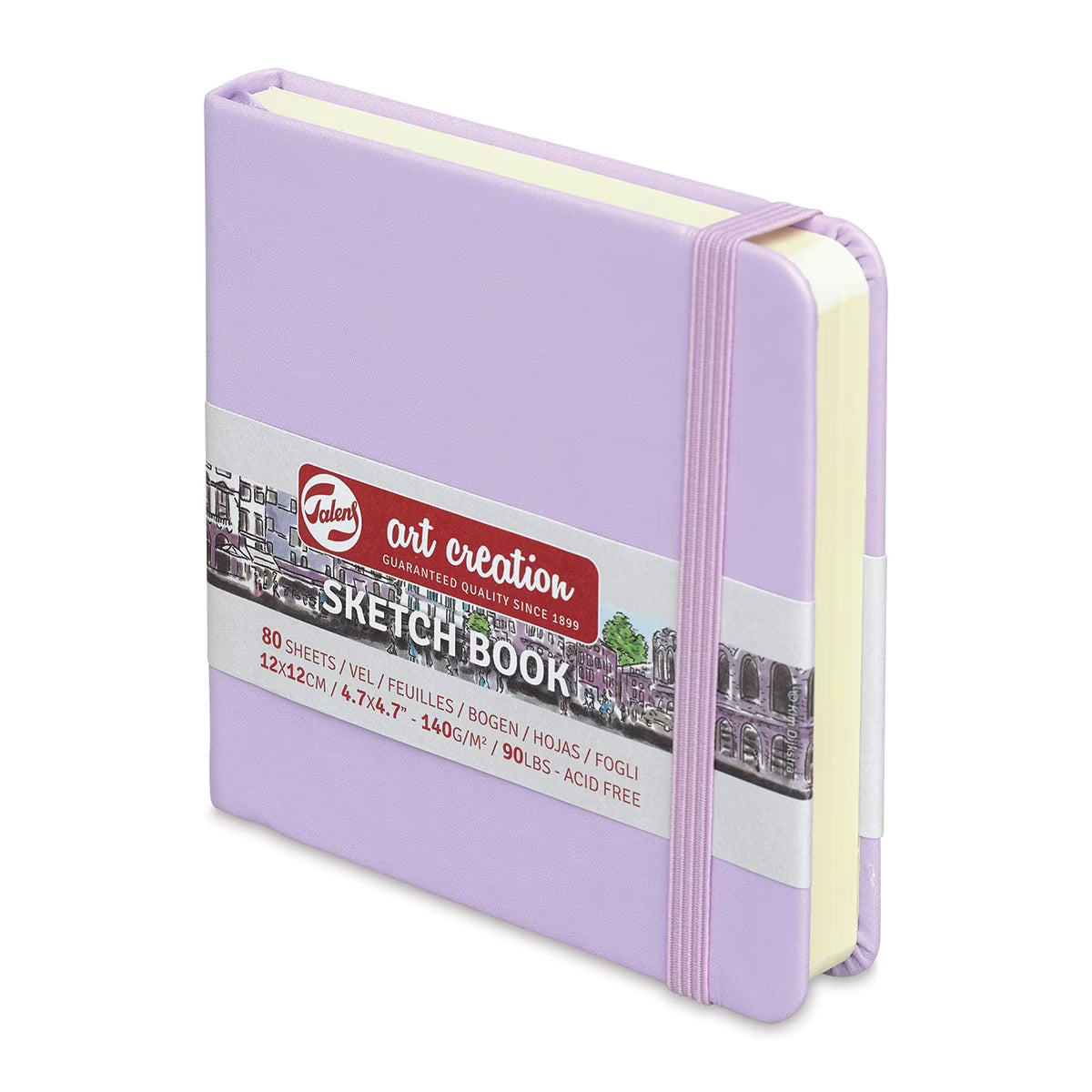 Talens Art Creation Cuaderno de bocetoas (4.7 x s, cuaderno de dibujo, 4.7 x 4.7 pulgad4.7 in), violeta pastel