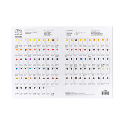 Carta de colores de tarjeta de puntos de acuarela profesional Winsor & Newton