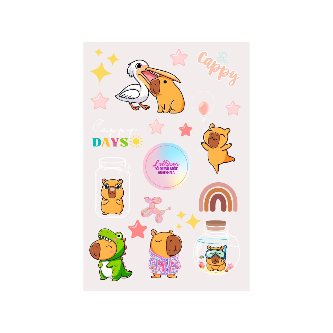Lollipop Coloring Book Guatemala - Stickers Capybara Lovers