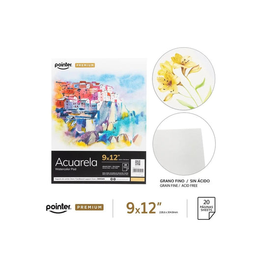 Pointer - Block Premium Acuarela 9"x12" X 20 Hojas