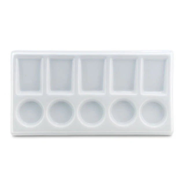 Paleta de porcelana rectangular - 10 compartimentos