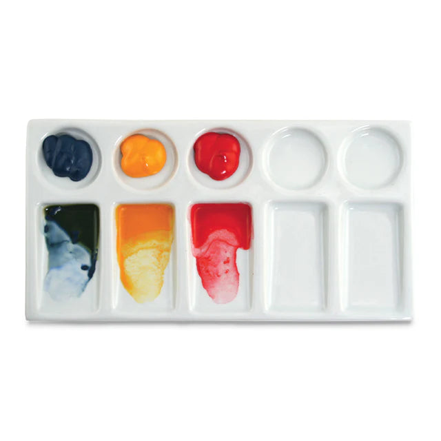 Paleta de porcelana rectangular - 10 compartimentos