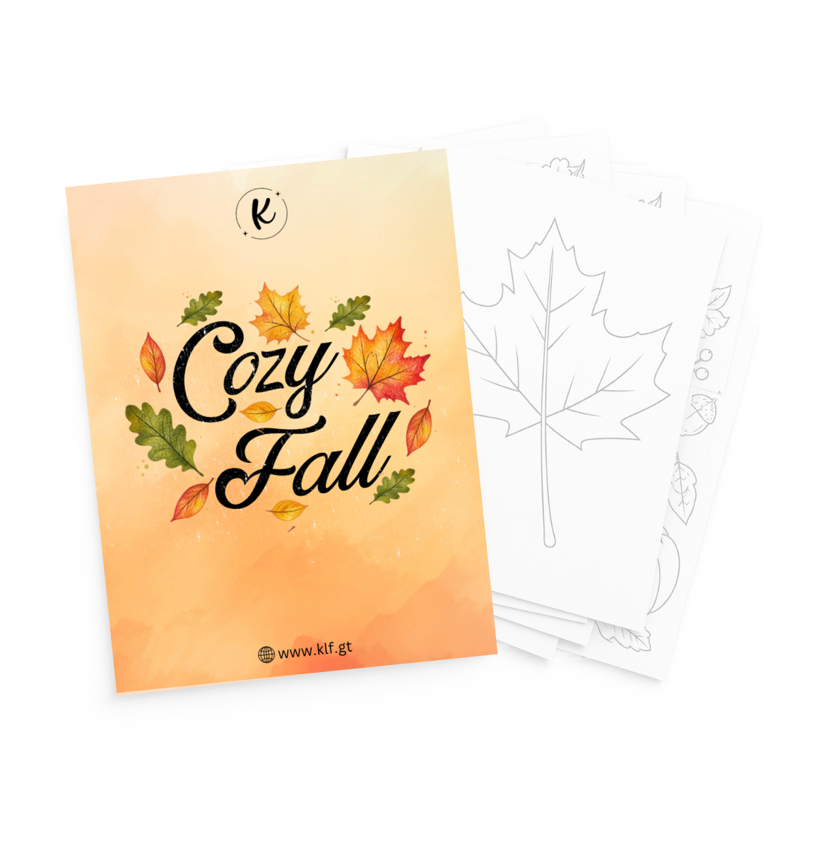 🍂 KLF Cozy Fall — 10 Hojas para Pintar con dibujos de otoño
