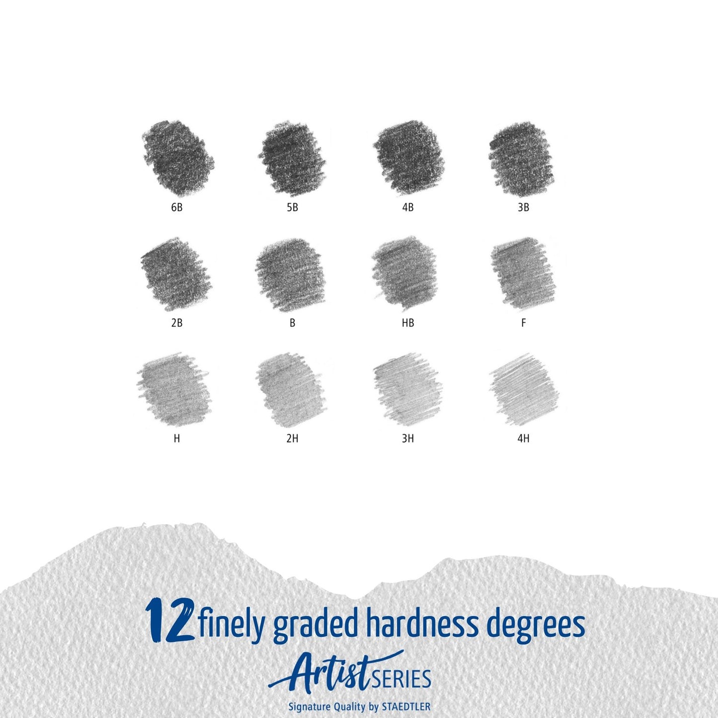 Staedtler - Mars® Lumograph® 100 Estuche de metal con 12 lápices de dibujo, graduaciones: 6B - 4H
