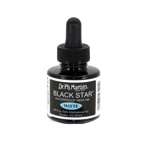 DR. MARTIN'S BLACK STAR MATTE INDIA INK, 1.0 OZ KEEPLIVINGFASTER
