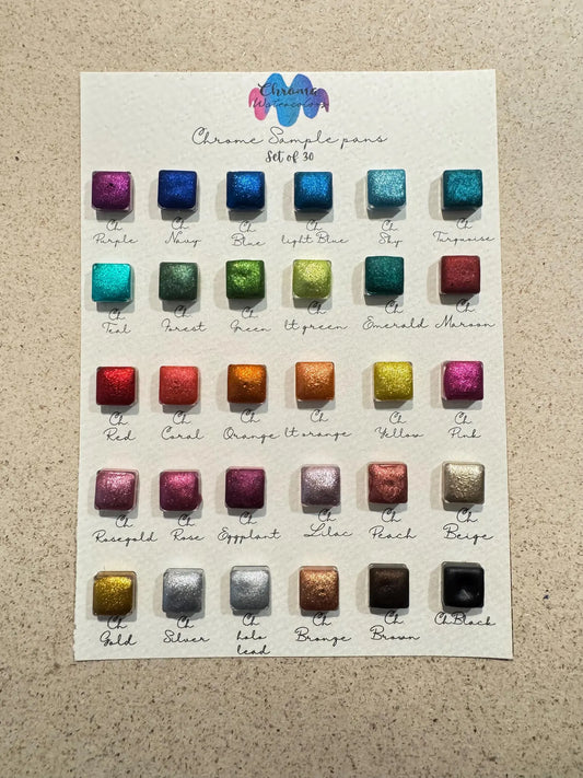 Acuarelas Artesanales: Chrome Sample pans - Chroma Watercolors