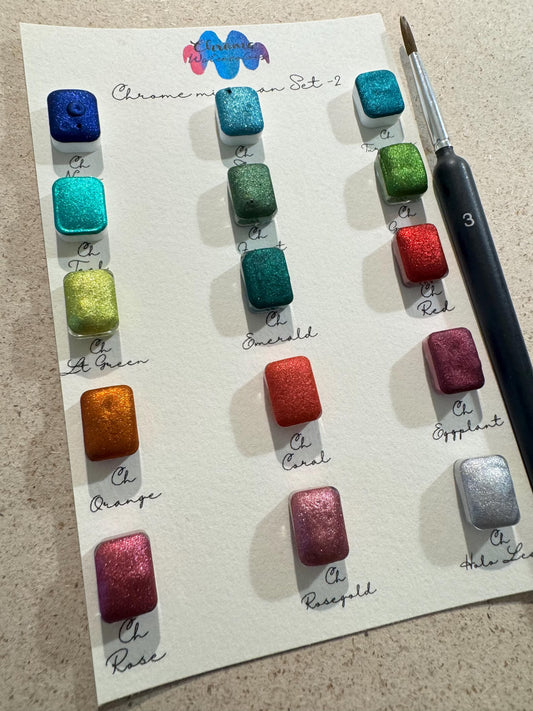 Acuarelas Artesanales: Chrome Mini Pans- Chroma Watercolors set 2