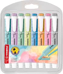 STABILO Swing Cool - Resaltador en tono pastel, estuche de 8 unidades, colores variados