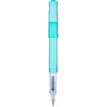 Pluma estilográfica Pilot Kakuno punta media - turquesa transparente