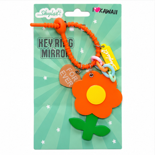 Llavero Skylar KR017 – Flor Margarita con Espejo