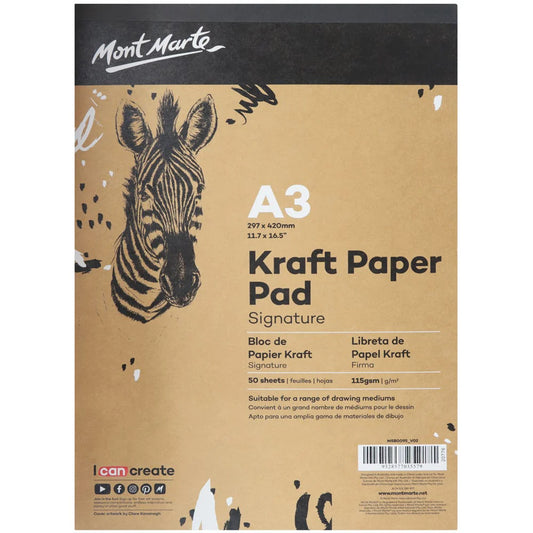 Mont Marte Bloc de papel Kraft Signature A3 50 hojas