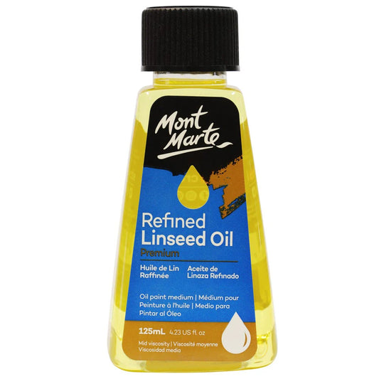 Mont Marte - Aceite de linaza refinado premium 125 ml (4,23 oz)