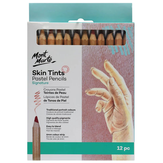 Mont Marte - Lápices pastel Skin Tints Signature, 12 unidades
