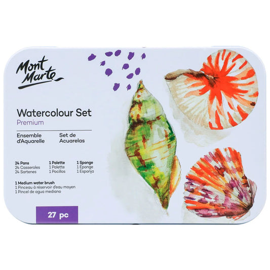 Mont Marte - Set de acuarelas premium de 27 piezas