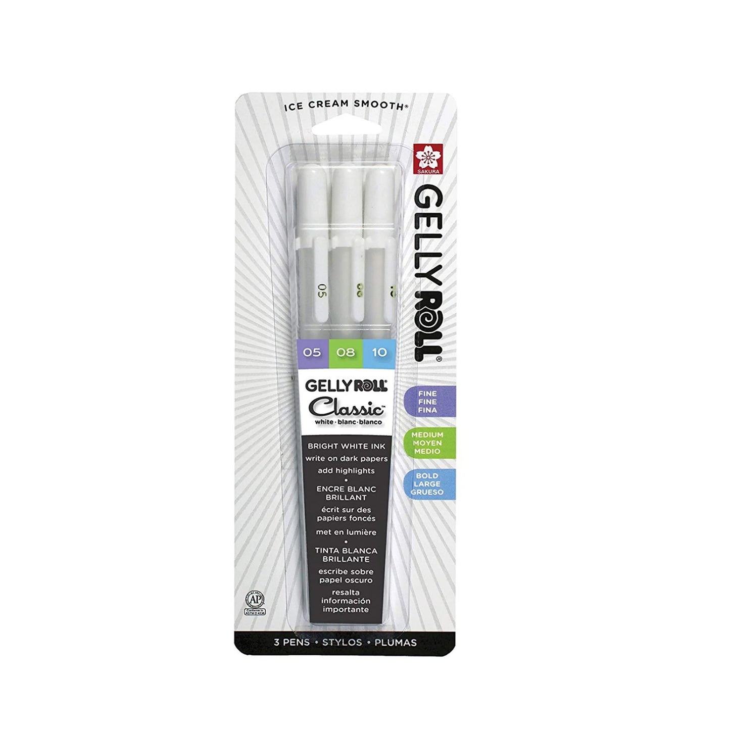 Sakura Gelly Roll Classic Blanco Paquete de 3 (08/05/10)