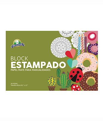 Mis Pasitos - Block de 20 hojas de papel tamaño oficio (8.5" x 13"). Colores mate estampados.