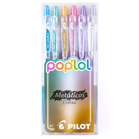 Pilot Pop Lol - Set 6 Lápices Tinta Gel 0,7 Metálicos
