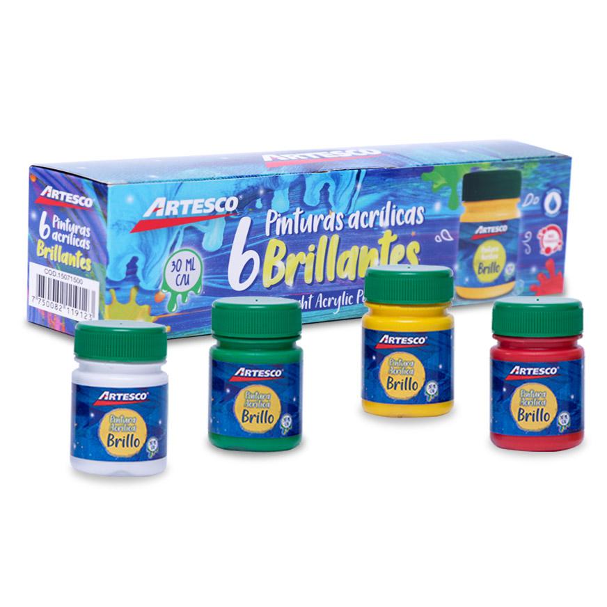 Set De Pintura Acrílica Artesco Brillante X 6 Und