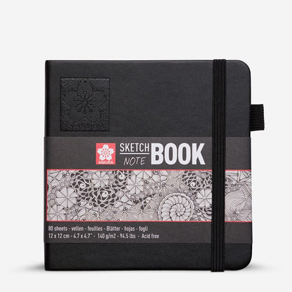 Sakura: Cuaderno de bocetos: Tapa dura: Cuadrado: 140 g/m²: 80 hojas: 12 x 12 cm (aprox. 5 x 5 pulgadas): Páginas blancas suaves