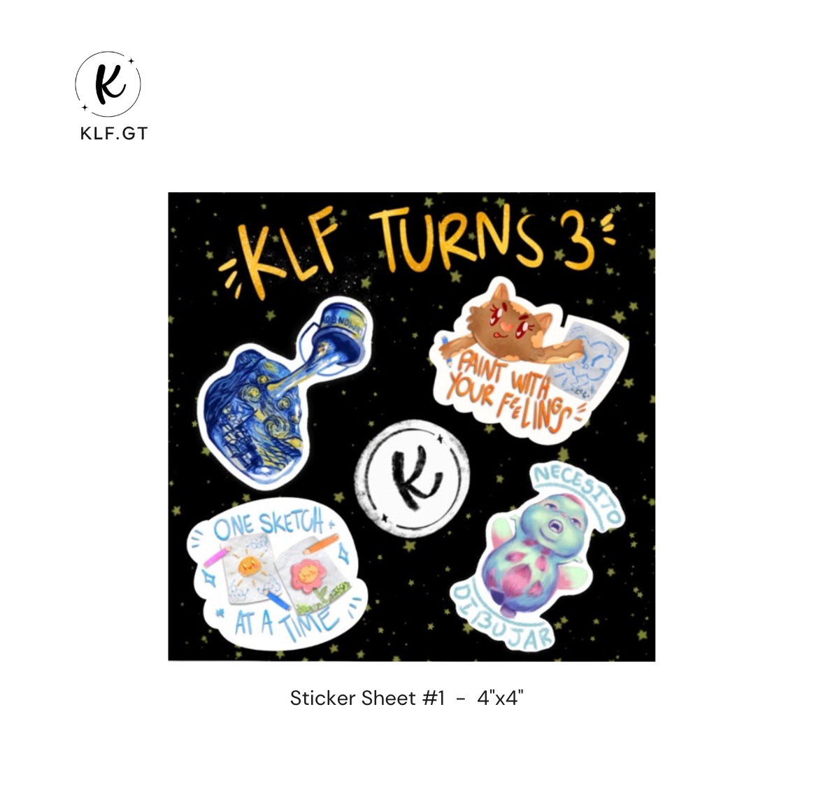 KLF3 - Sticker Sheet #1  -  4"x4"