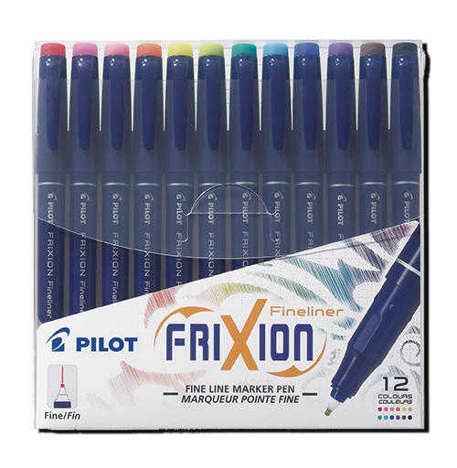 FriXion Fineliner rotuladores (12 unidades), varios colores