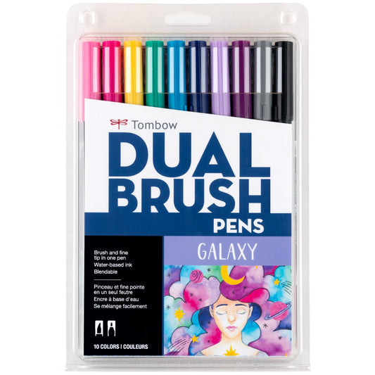 Dual Brush Pen Art Markers, Galaxy, 10-Pack KEEPLIVINGFASTER