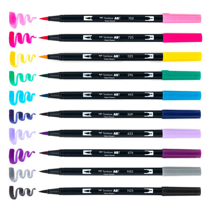 Dual Brush Pen Art Markers, Galaxy, 10-Pack KEEPLIVINGFASTER