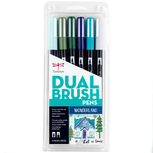 Dual Brush Pen Art Markers, Wonderland, 6-Pack KEEPLIVINGFASTER