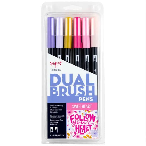 TOMBOW DUAL BRUSH PEN SWEETHEART 6PACK KEEPLIVINGFASTER