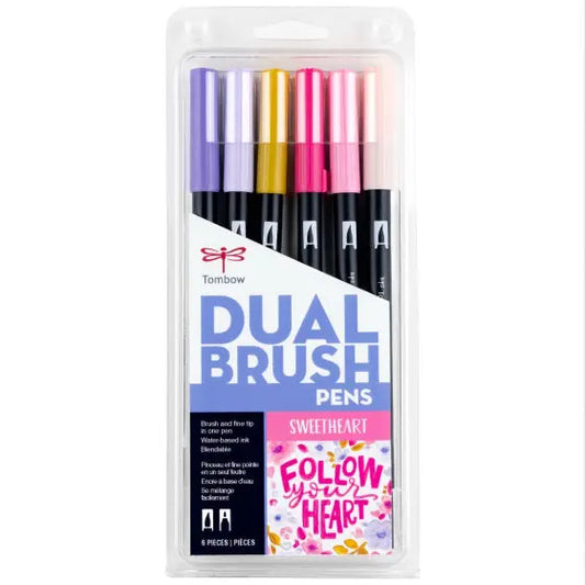 TOMBOW DUAL BRUSH PEN SWEETHEART 6PACK KEEPLIVINGFASTER