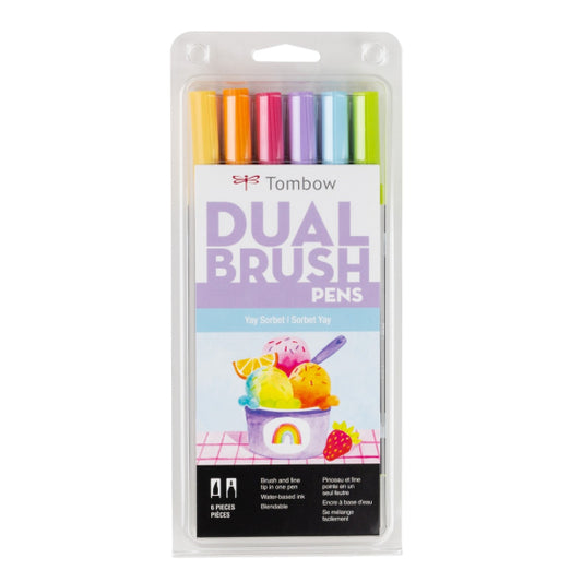 Tombow Dual Brush Pen Art Markers, Yay Sorbet, 6-Pack KEEPLIVINGFASTER