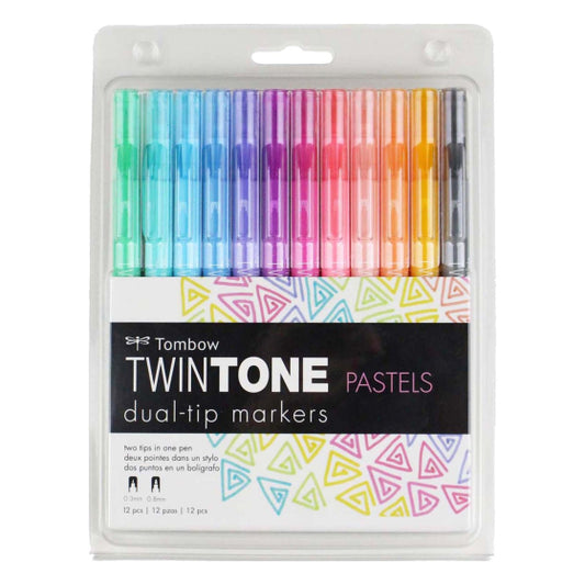 TwinTone Marker Set, 12-Pack Pastel KEEPLIVINGFASTER
