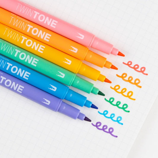 Tombow TwinTone Marker Set, 6-Pack Pastel KEEPLIVINGFASTER