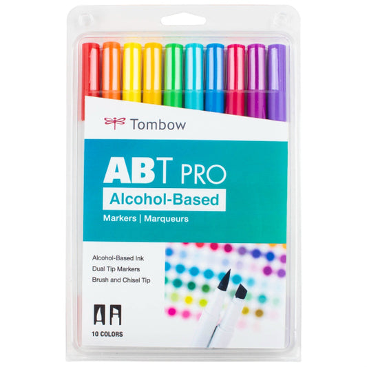 ABT PRO Marcadores artísticos a base de alcohol, paleta brillante, paquete de 10 KEEPLIVINGFASTER